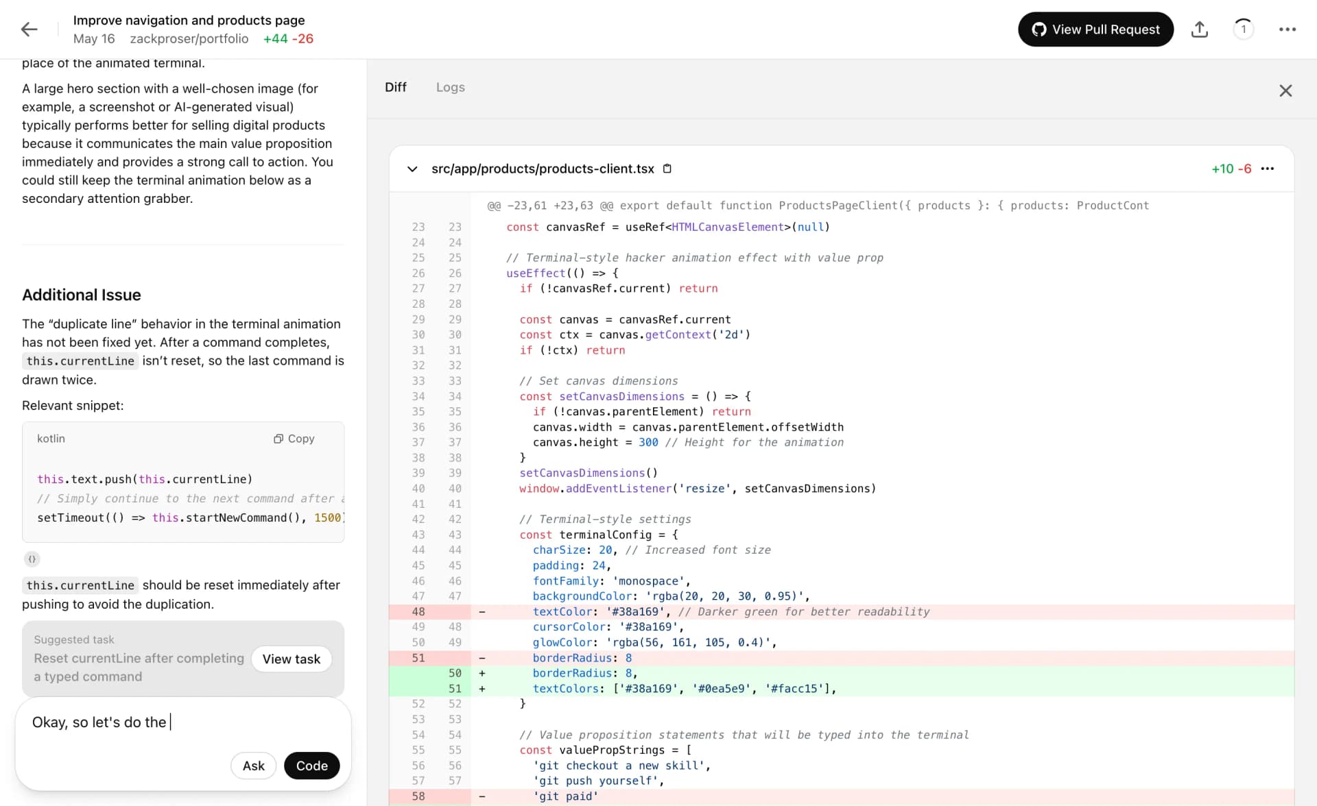 Codex exposes a familiar chat interface