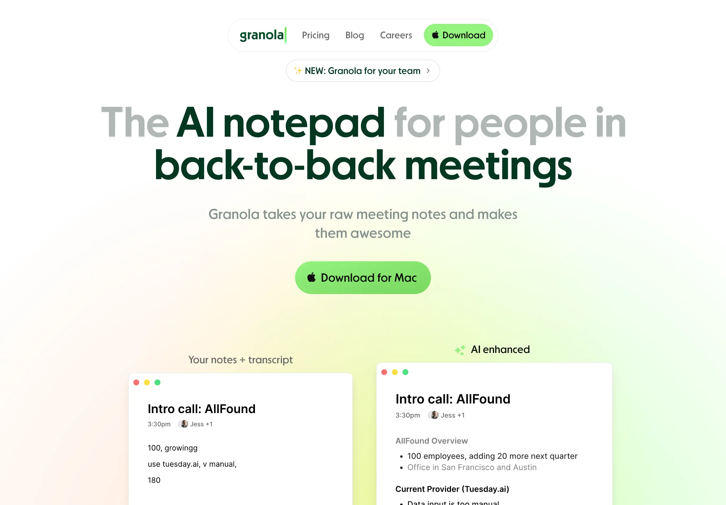 Granola AI meeting notes