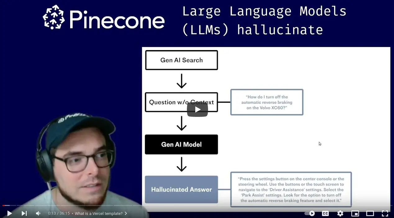 Live code review: Pinecone Vercel starter template and Retrieval Augmented Generation (RAG) Part #1